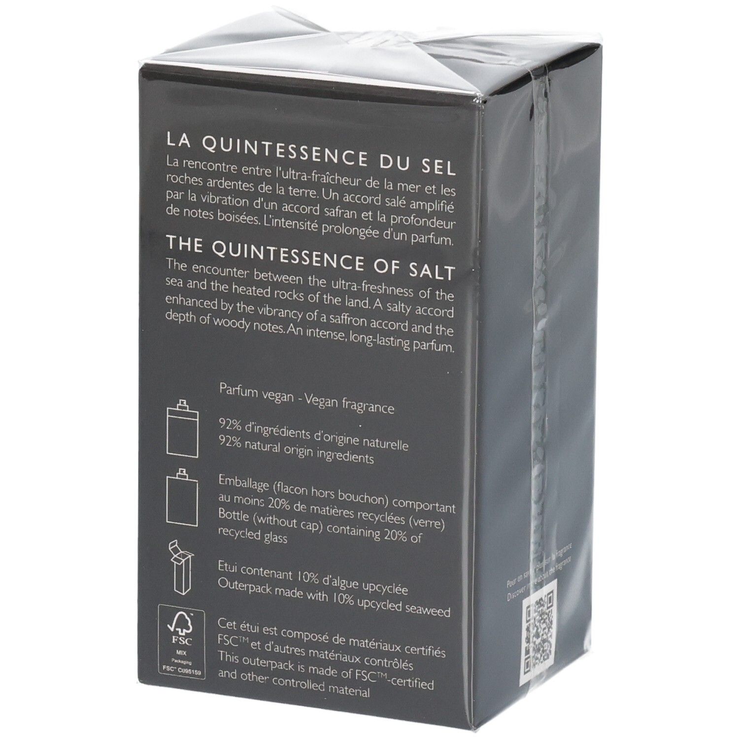 Issey Miyake Le Sel d'Issey Parfum 50ml doos, achterkant met productinformatie.