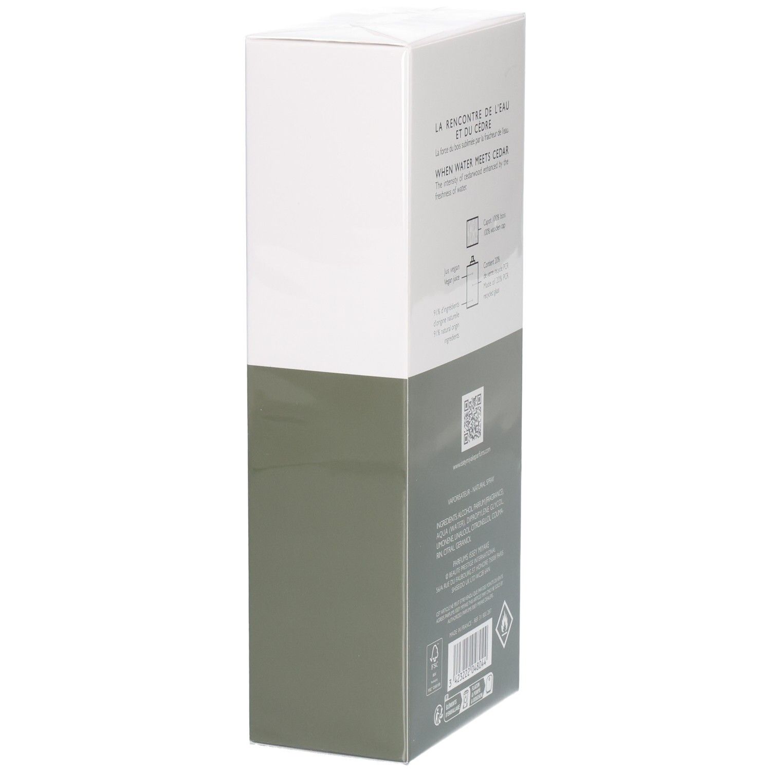 Issey Miyake L'Eau d'Issey Pour Homme Eau & Cèdre Eau de Toilette doos, achterkant.