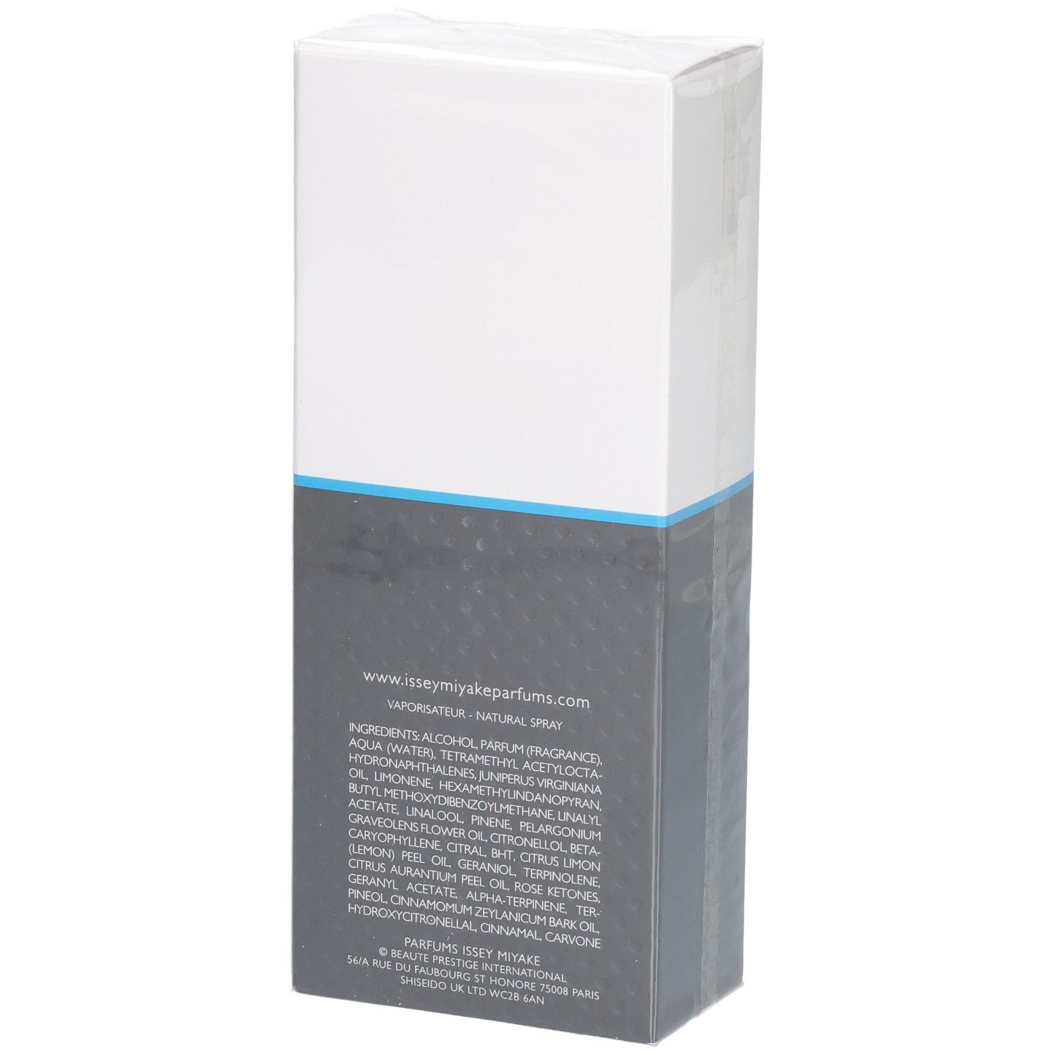 Issey Miyake L'Eau d'Issey Pour Homme Sport Eau de Toilette 50ml, achterkant met ingrediënten.