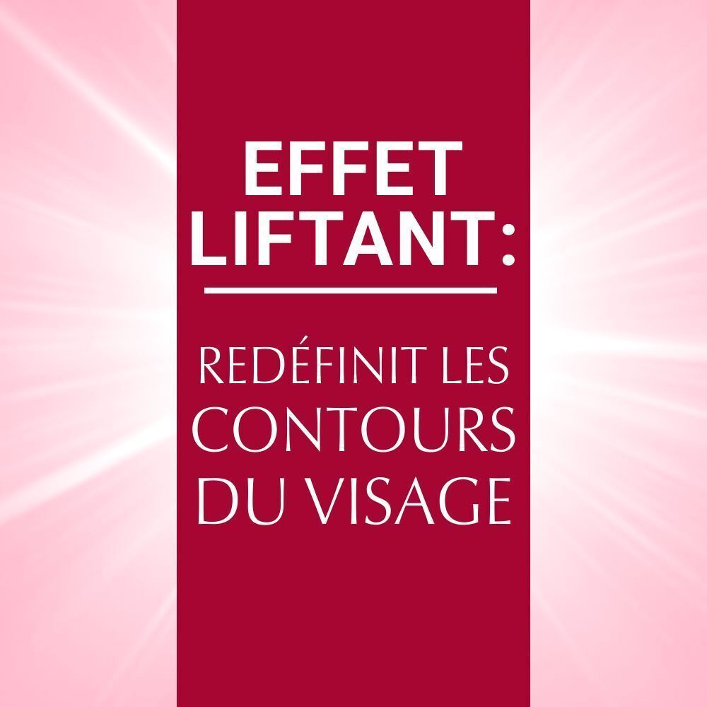 Texte : Effet liftant : Redéfinit les contours du visage. Produit Eucerin.