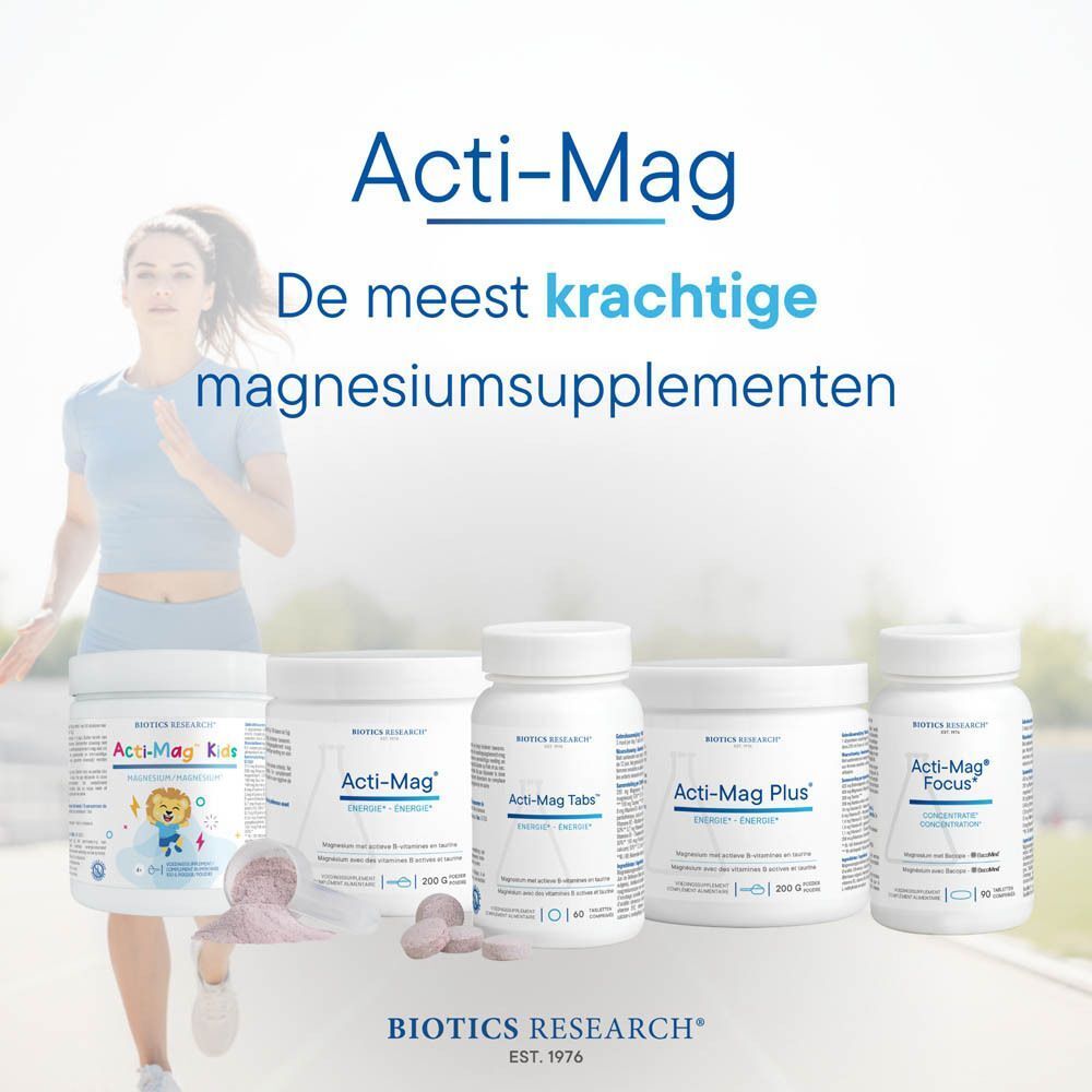 Biotics Research Acti-Mag productlijn met een renster.