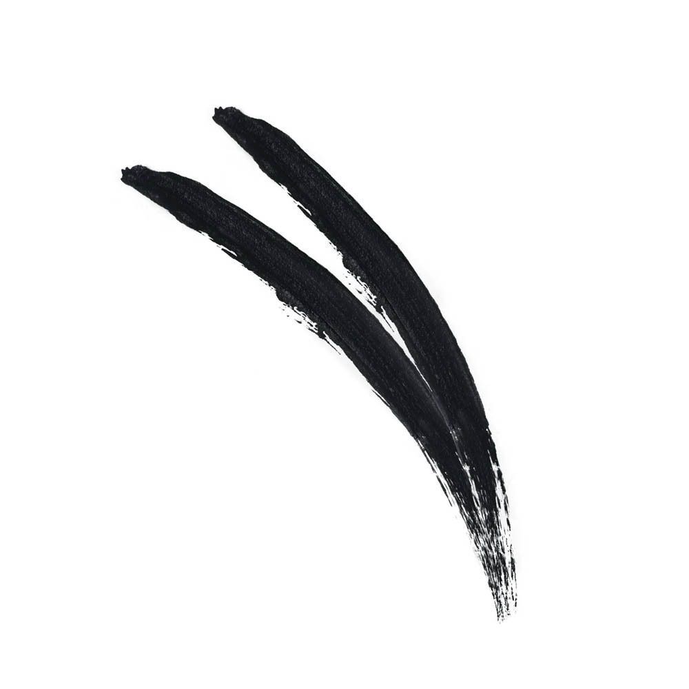Deux traits d'eye-liner noir sur fond blanc.