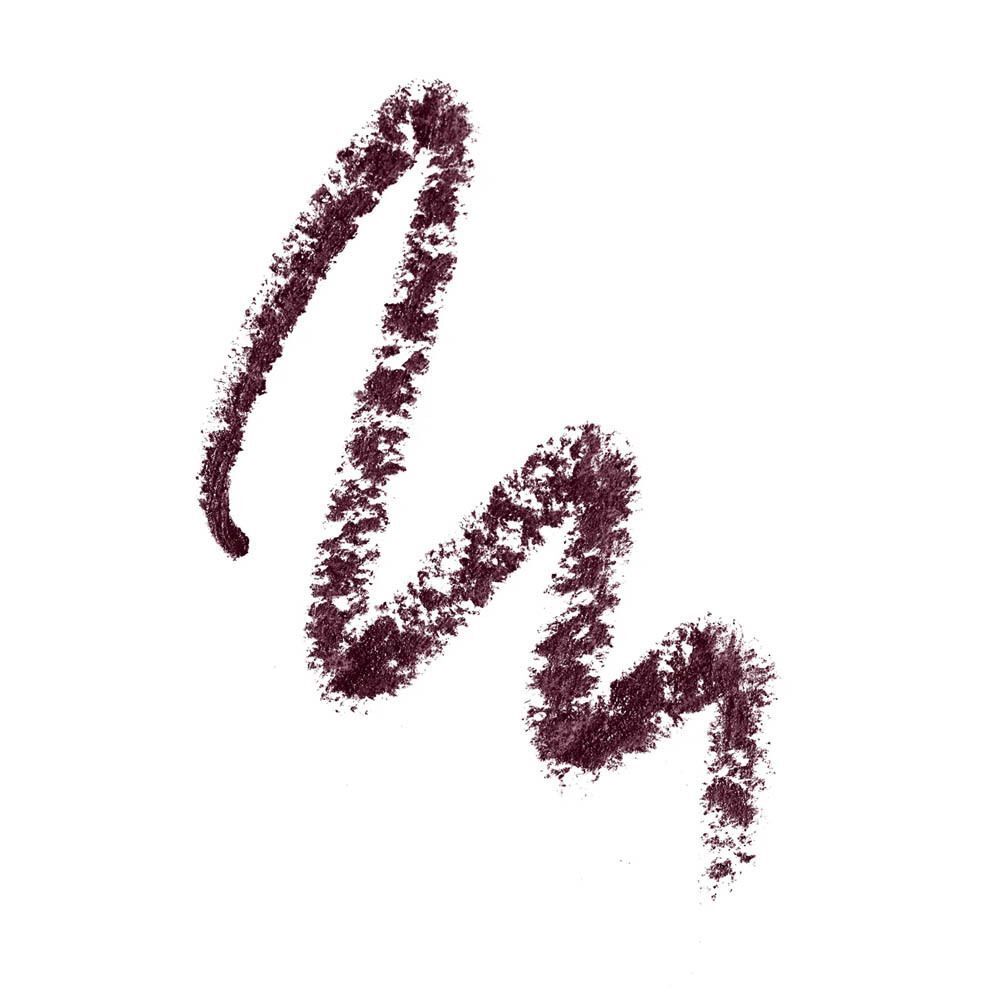 Un trait d'eyeliner bordeaux sur fond blanc.