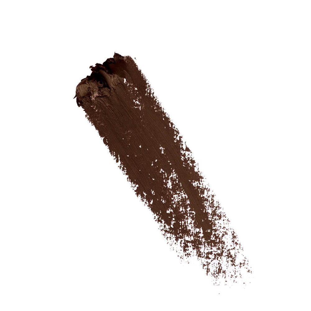 Trait brun de crayon à sourcils sur fond blanc.