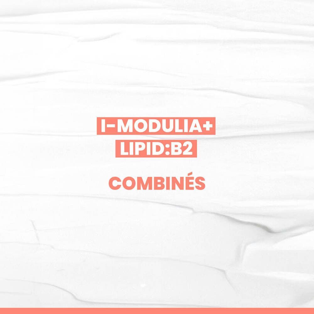 Texte sur fond blanc : I-MODULIA+ LIPID:B2 COMBINÉS.