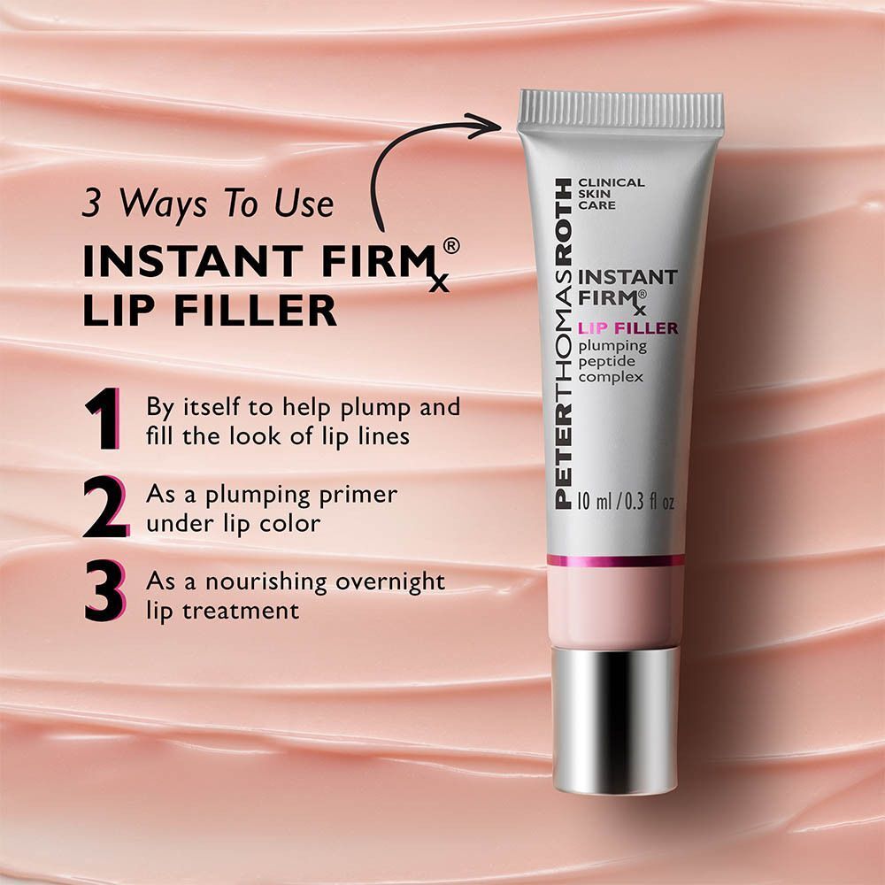 Tube Peter Thomas Roth Instant Firmx Lip Filler. Drie manieren om te gebruiken: alleen, als primer, als nachtverzorging. 10 ml.
