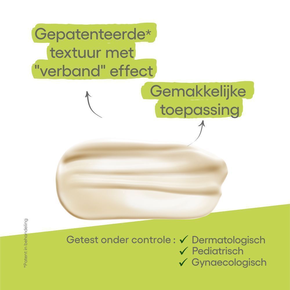 Productmonster. Crèmetextuur. Getest onder dermatologische, pediatrische en gynaecologische controle.