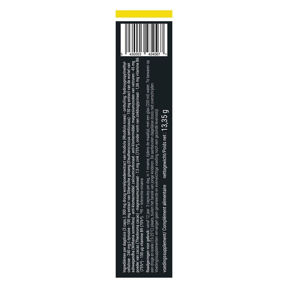 Achterkant van de Kalm-ixX verpakking. Bevat ingrediënten, gebruiksaanwijzing en contactgegevens.