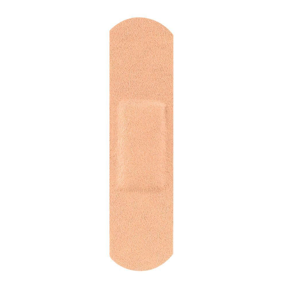 Un pansement individuel. Beige avec un coussinet absorbant central.