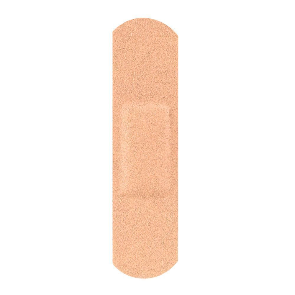 Een enkele pleister. Beige met een centraal absorberend kussentje.