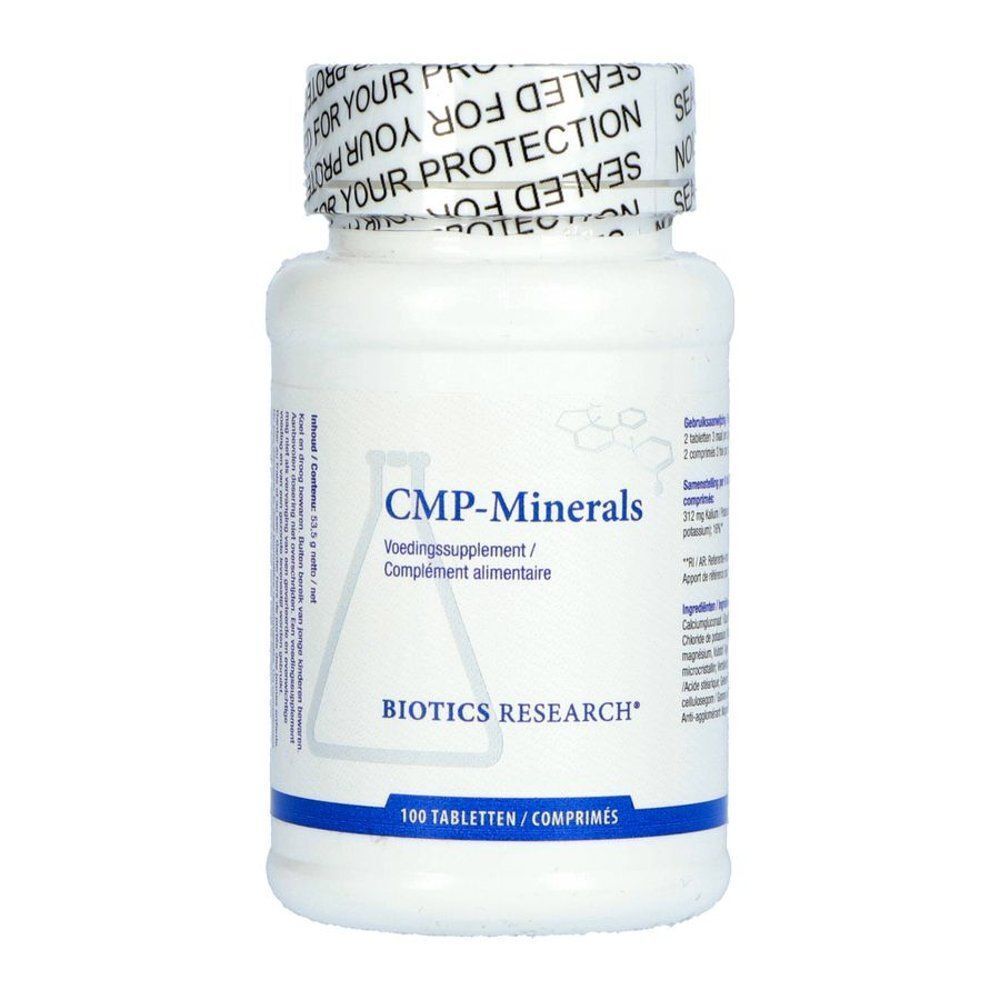 Biotics Research CMP-Minerals fles met 100 tabletten.