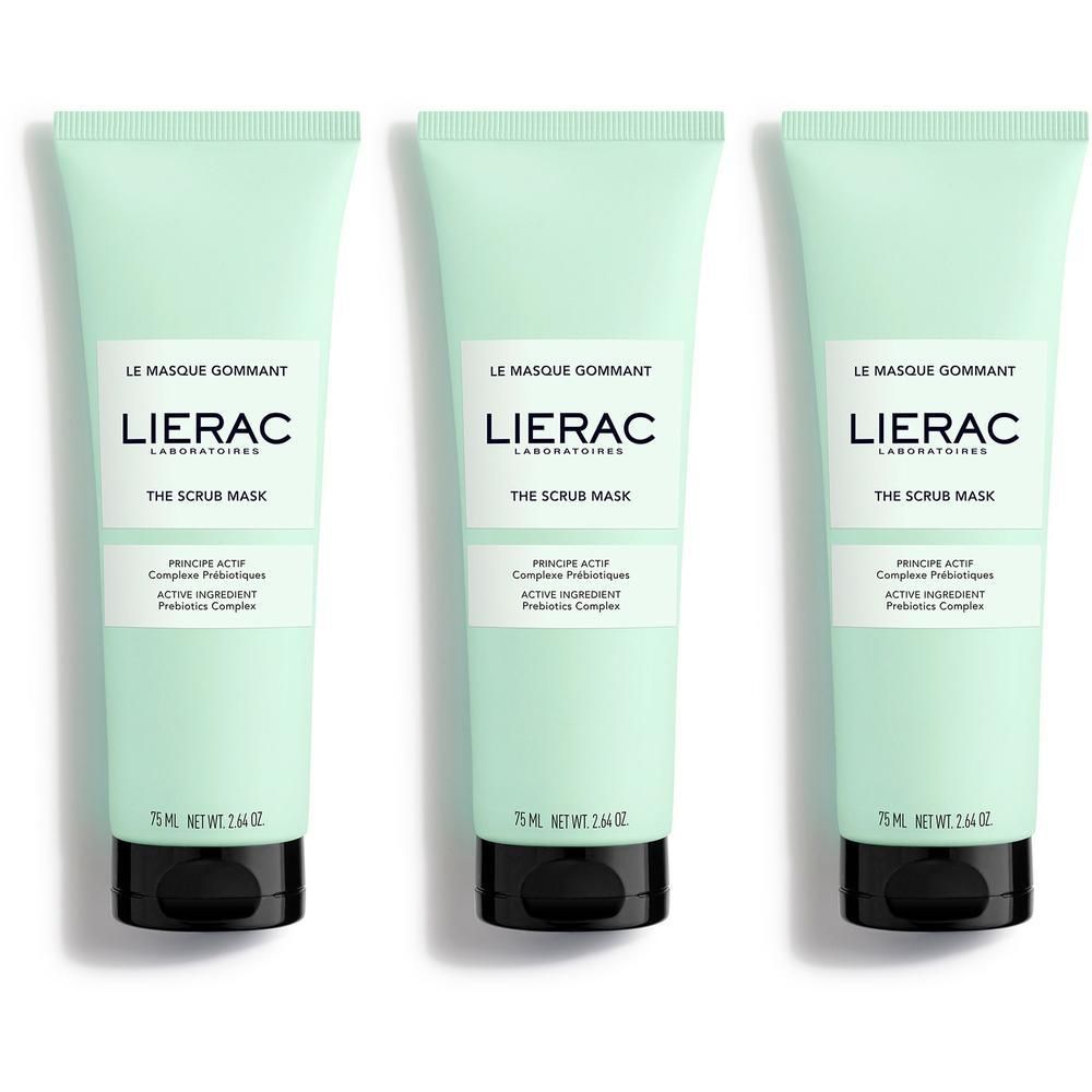 Drie groene tubes. Op elke tube staat "LE MASQUE GOMMANT" en "LIERAC". 