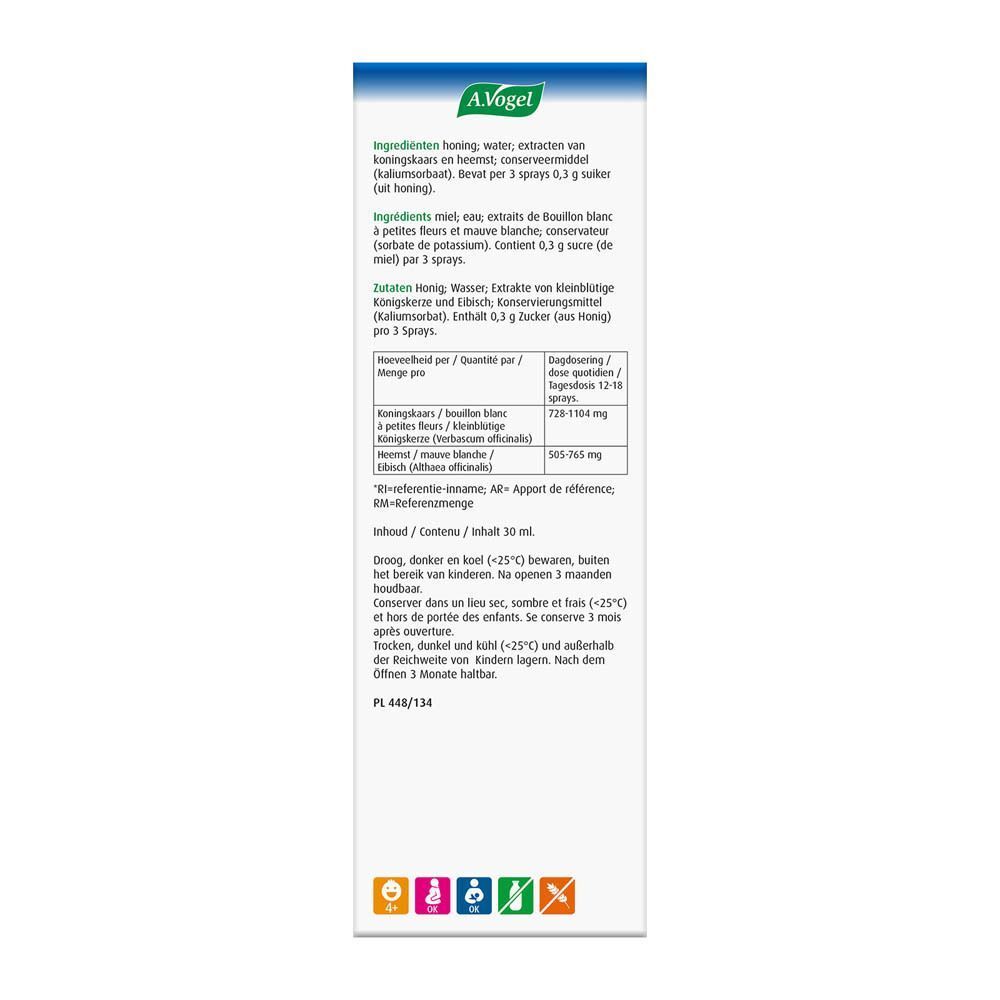 Dos de l'emballage. Texte en néerlandais et français. Informations sur les ingrédients et l'utilisation.