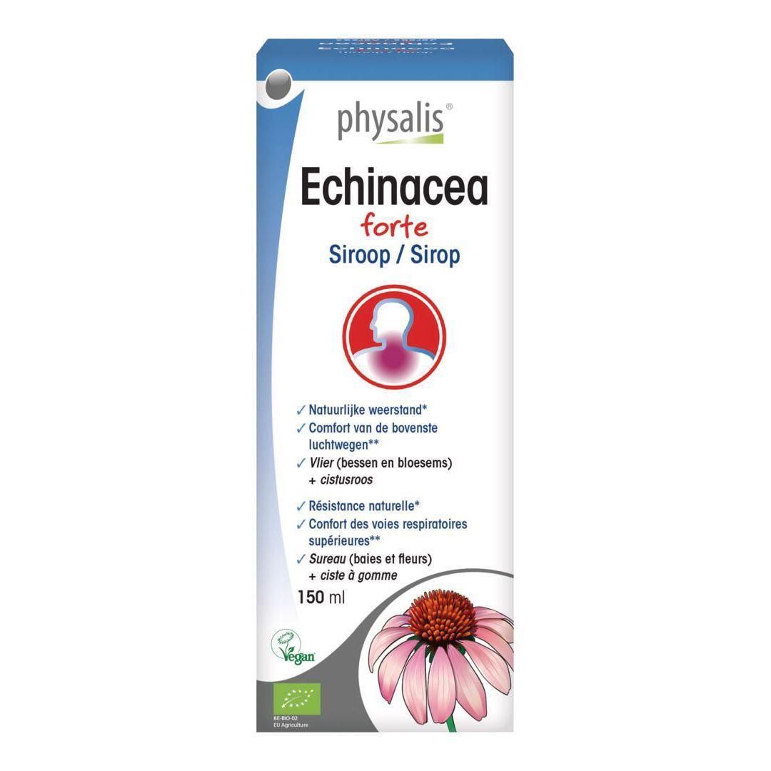Flacon blanc avec nom du produit et informations. Contient une image de fleur et le label bio.