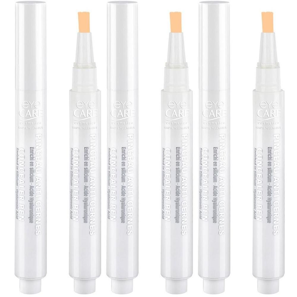 Meerdere Eye Care Concealer Pen Beige Clair. Witte pennen met lichtbeige punt. Tekst: CONCEALER PEN, ANTI CERNES.