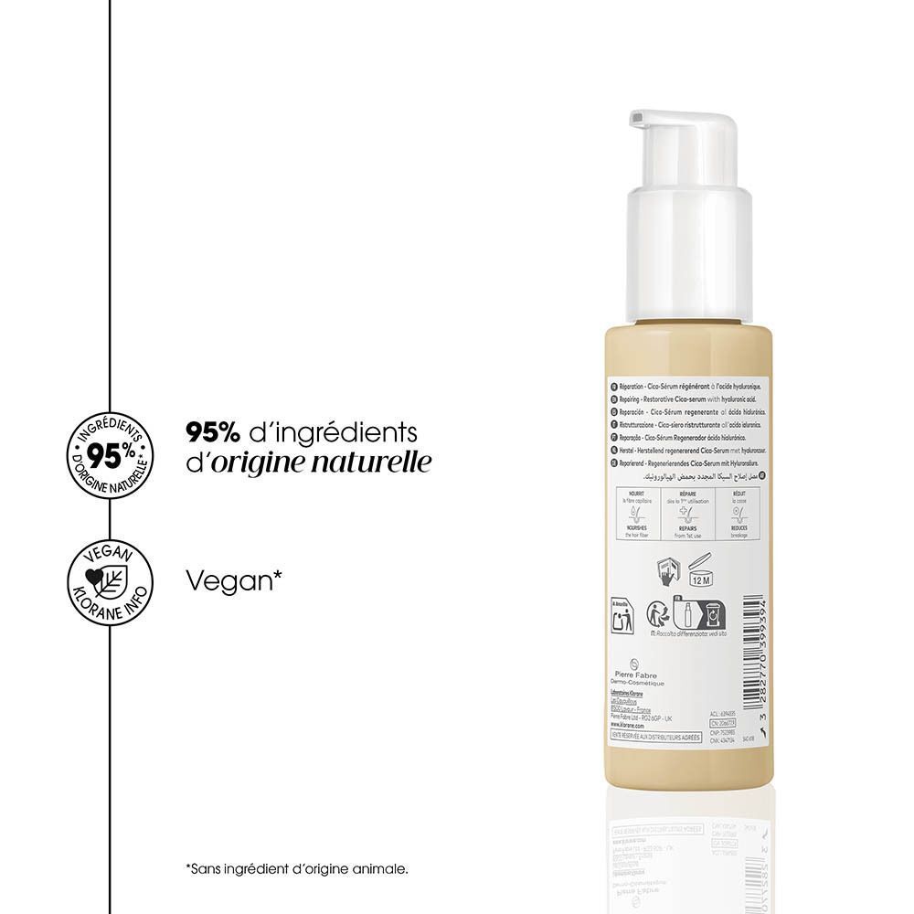 Flacon pompe, 95% d'ingrédients d'origine naturelle, vegan.
