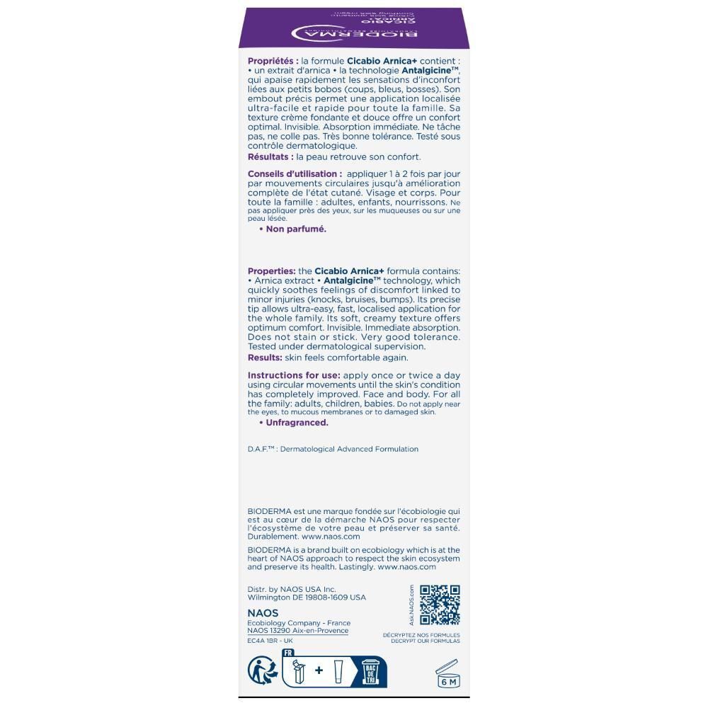 Dos de la boîte. Texte multilingue. Contient des informations sur les ingrédients et l'utilisation.
