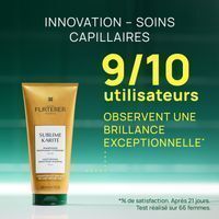 Publicité René Furterer Sublime Karité. 9/10 utilisateurs observent une brillance exceptionnelle.