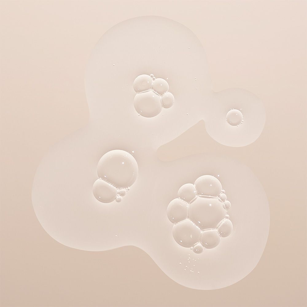 Liquide avec des bulles. Le liquide est transparent.