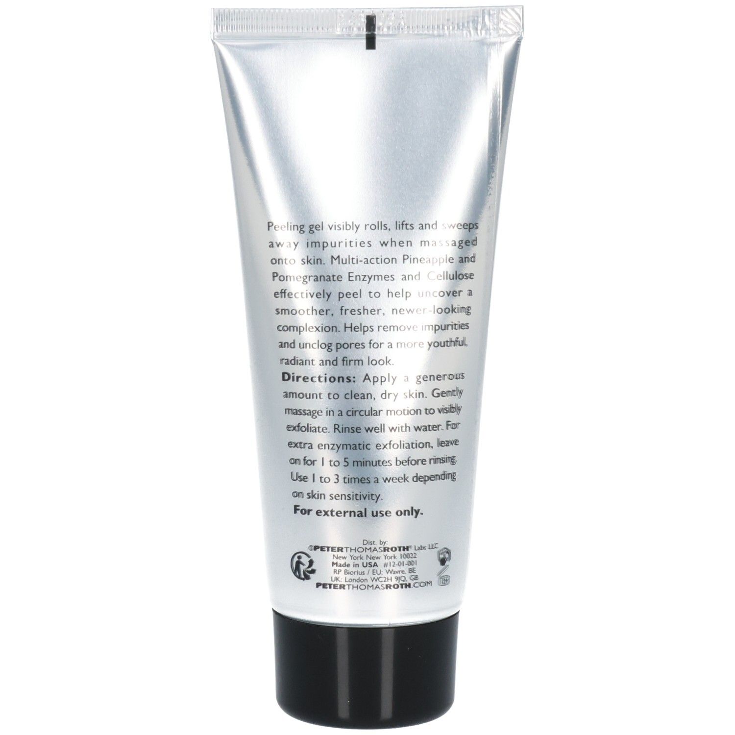 Arrière du tube de gel peeling Peter Thomas Roth avec instructions