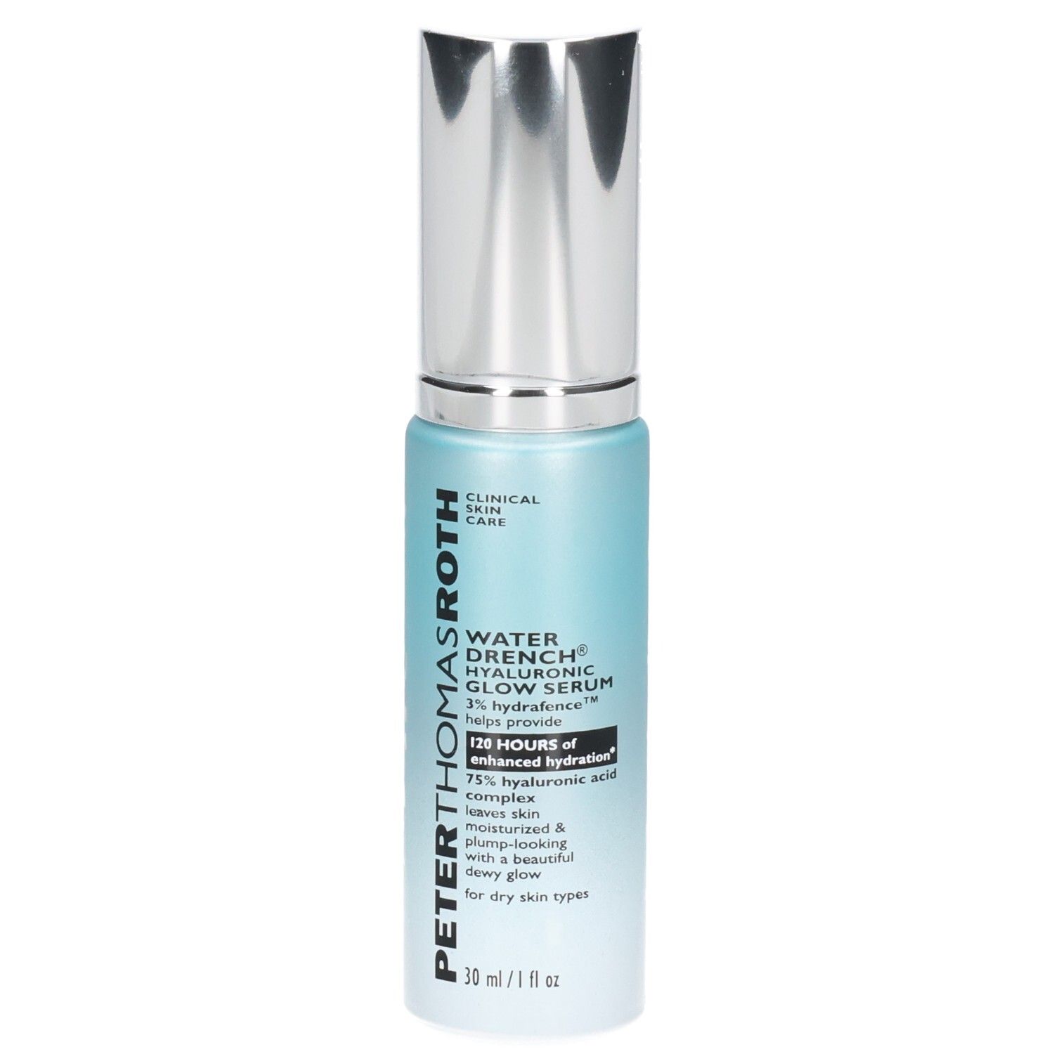 Sérum Peter Thomas Roth Water Drench Hyaluronic Glow dans un flacon pompe.