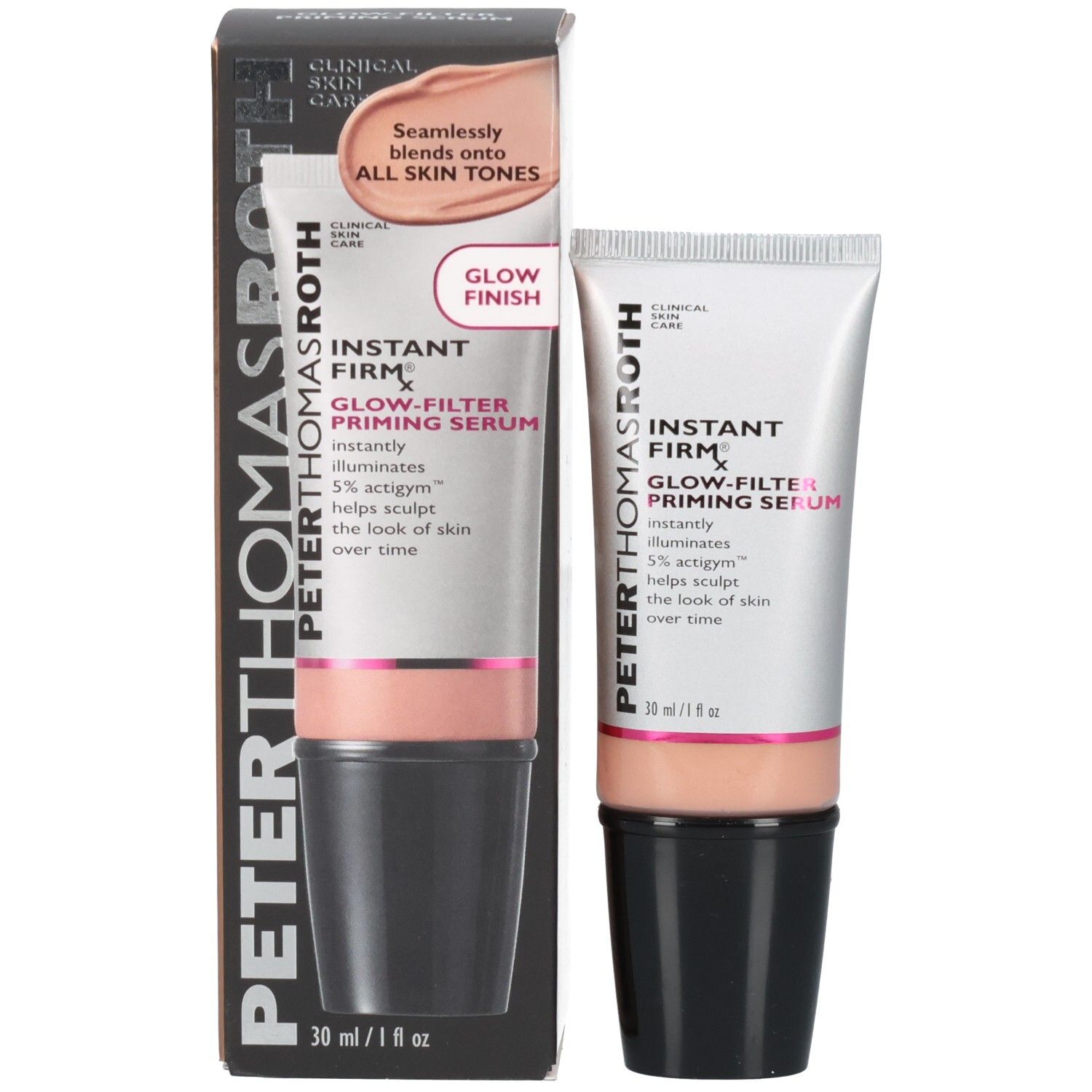 Peter Thomas Roth Instant Firmx Glow-Filter Priming Serum tube en kartonnen doos.
