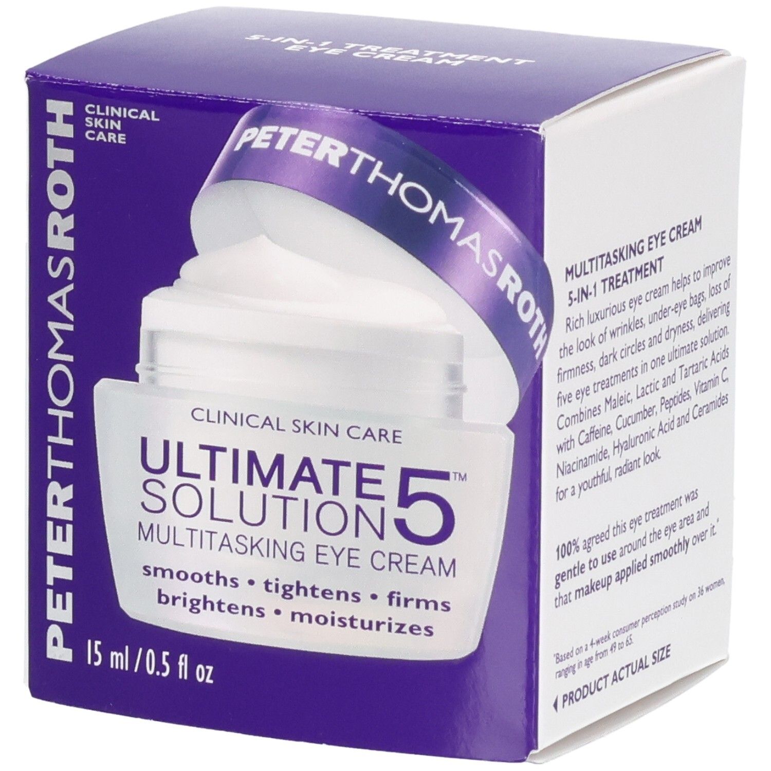 Crème contour des yeux Peter Thomas Roth Ultimate Solution 5 dans son emballage violet.