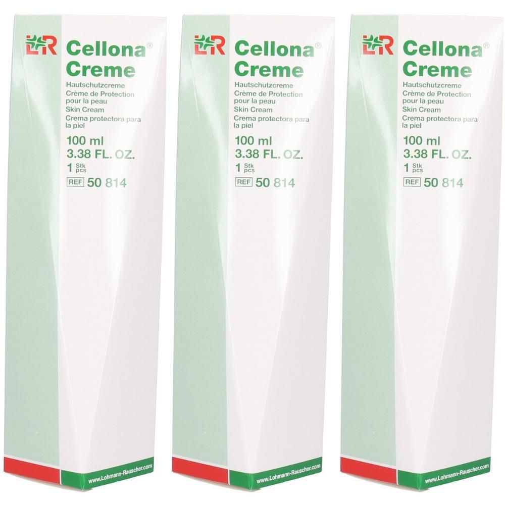 Drie pakken Cellona Creme Huidbeschermende crème, 100 ml.