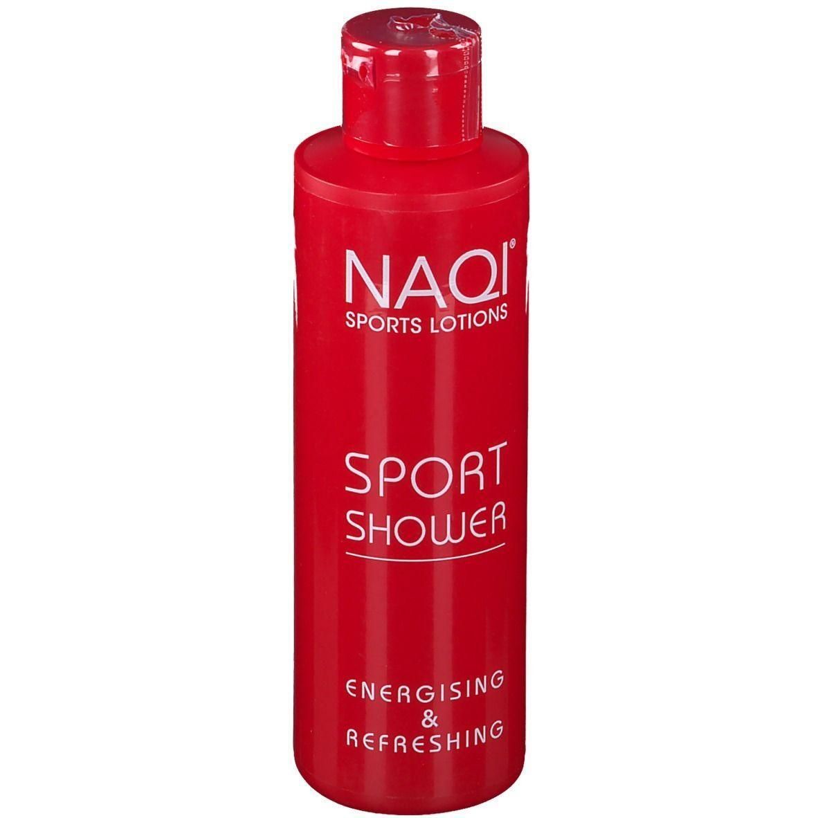 Rode fles NAQI Sport Douche, verkwikkend & verfrissend.