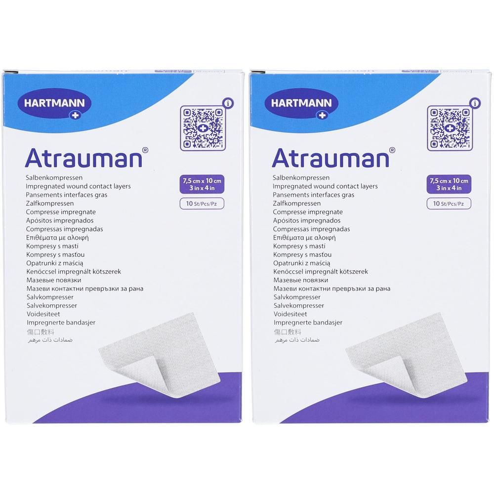 Hartmann Atrauman pansements stériles, 7.5 x 10 cm, 10 pièces.