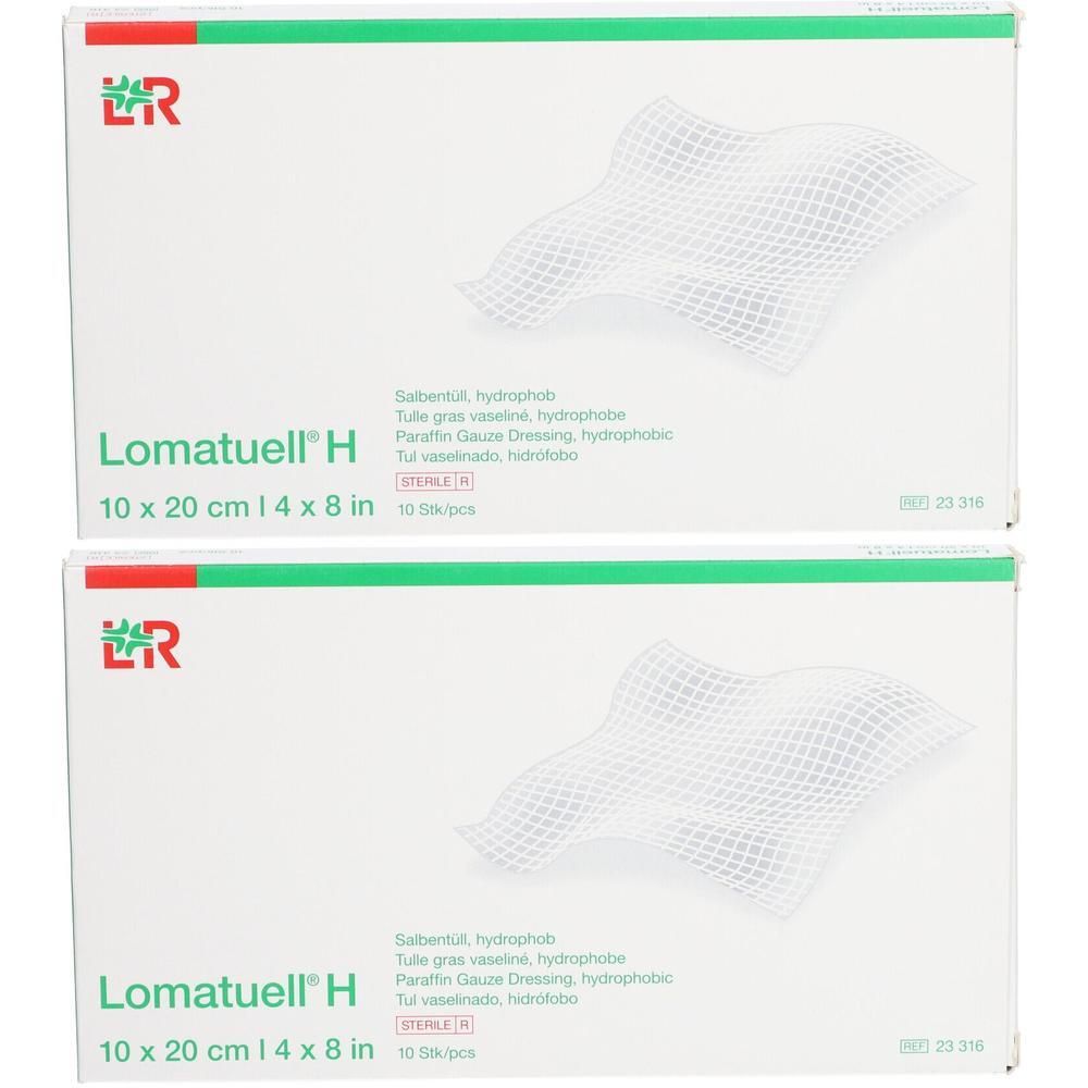 Lomatuell H, tulle vaseliné, 10x20cm, hydrophobe, 10 pièces.