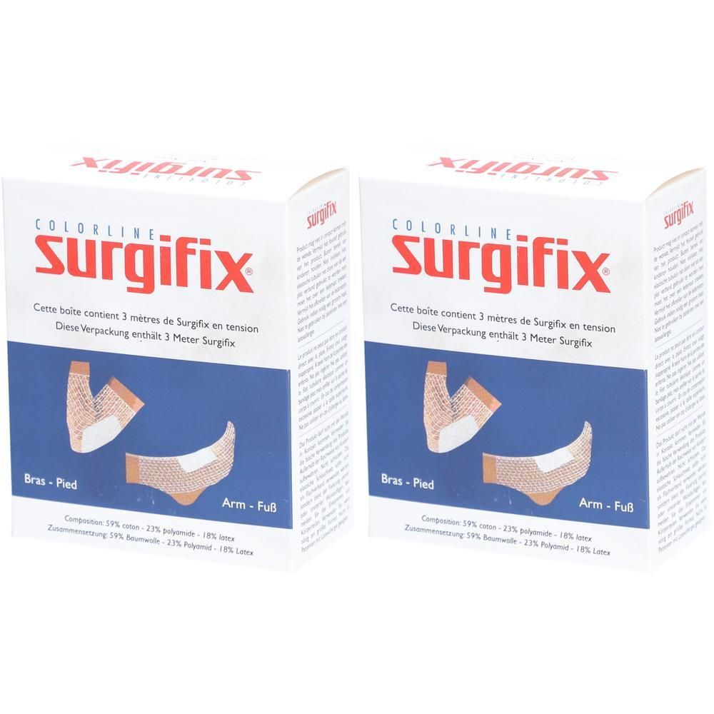 Twee verpakkingen Surgifix, elastisch buisverband voor arm en been.