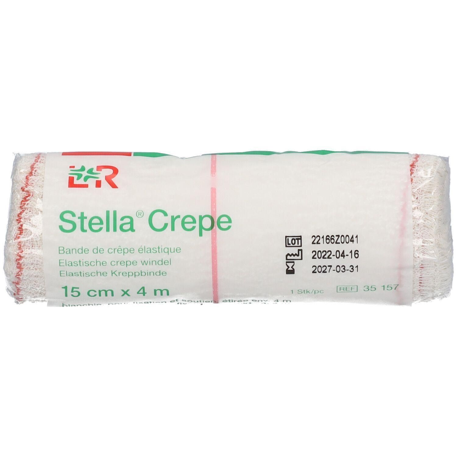 Bande de crêpe élastique blanche, 15 cm x 4 m.