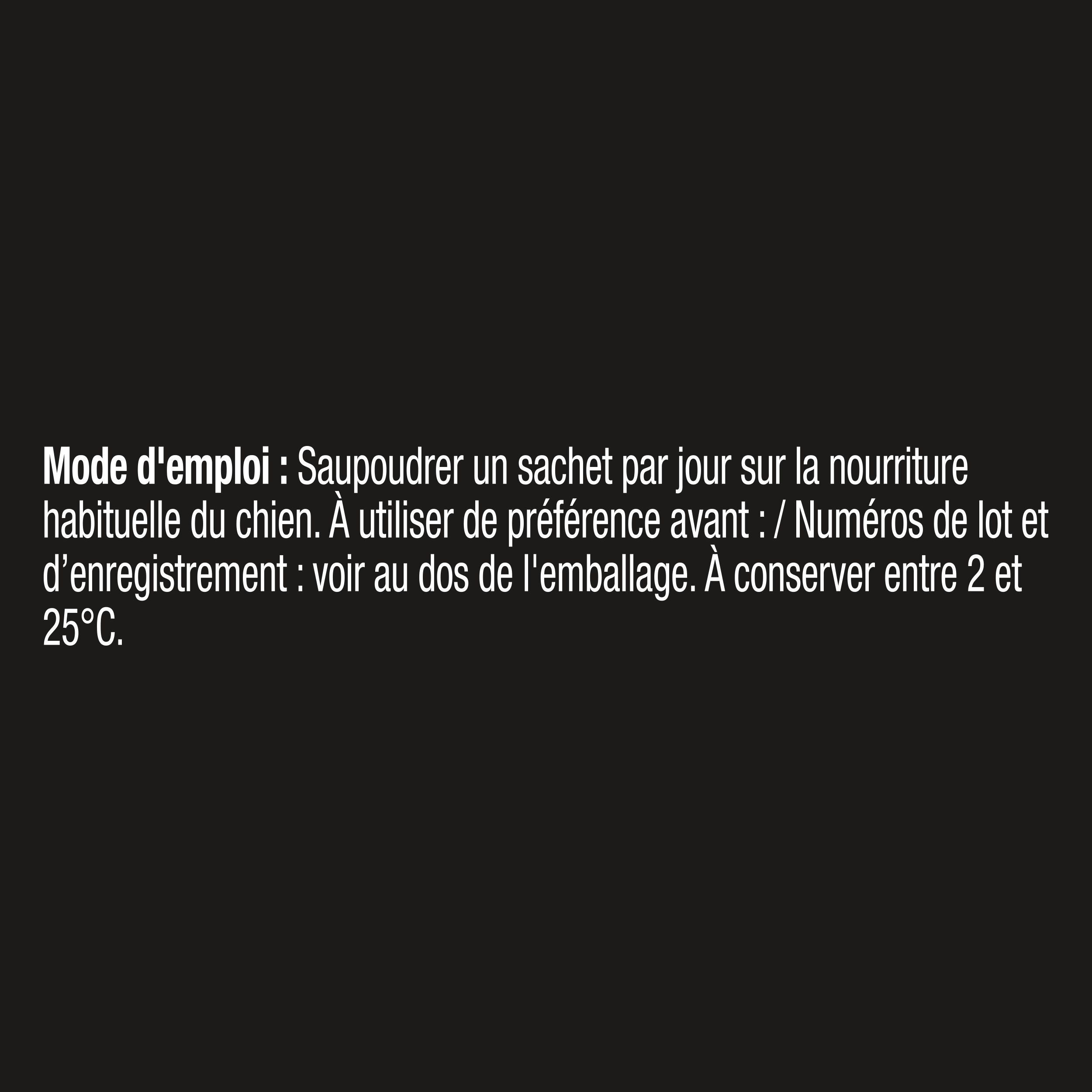 Liste des ingrédients du probiotique pour chiens Purina Pro Plan FortiFlora en français.