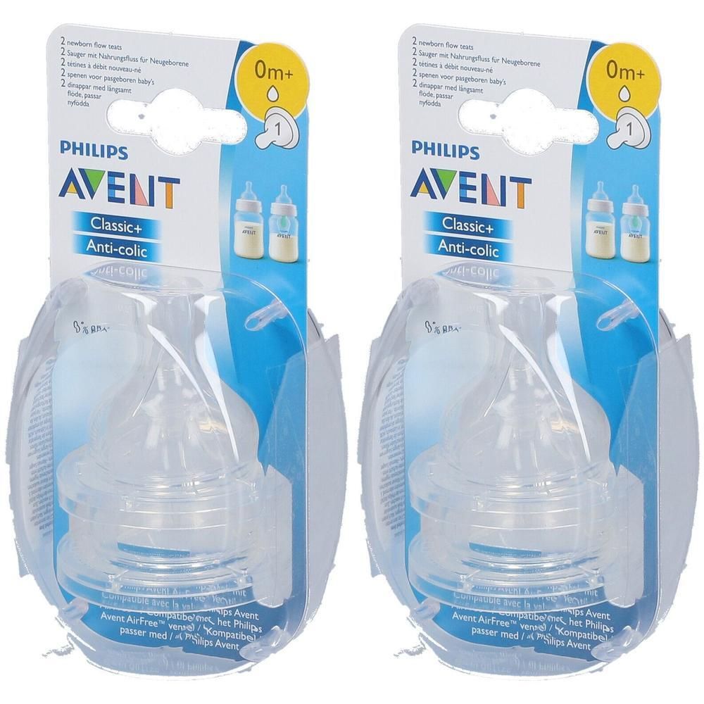 Deux tétines Philips Avent Classic+ 1 trou, 0m+.