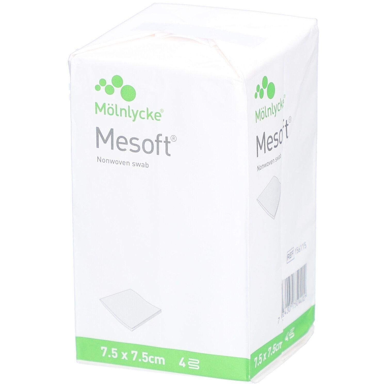 Mölnlycke Mesoft Nonwoven Swab, 7.5 x 7.5cm, 4 pièces.