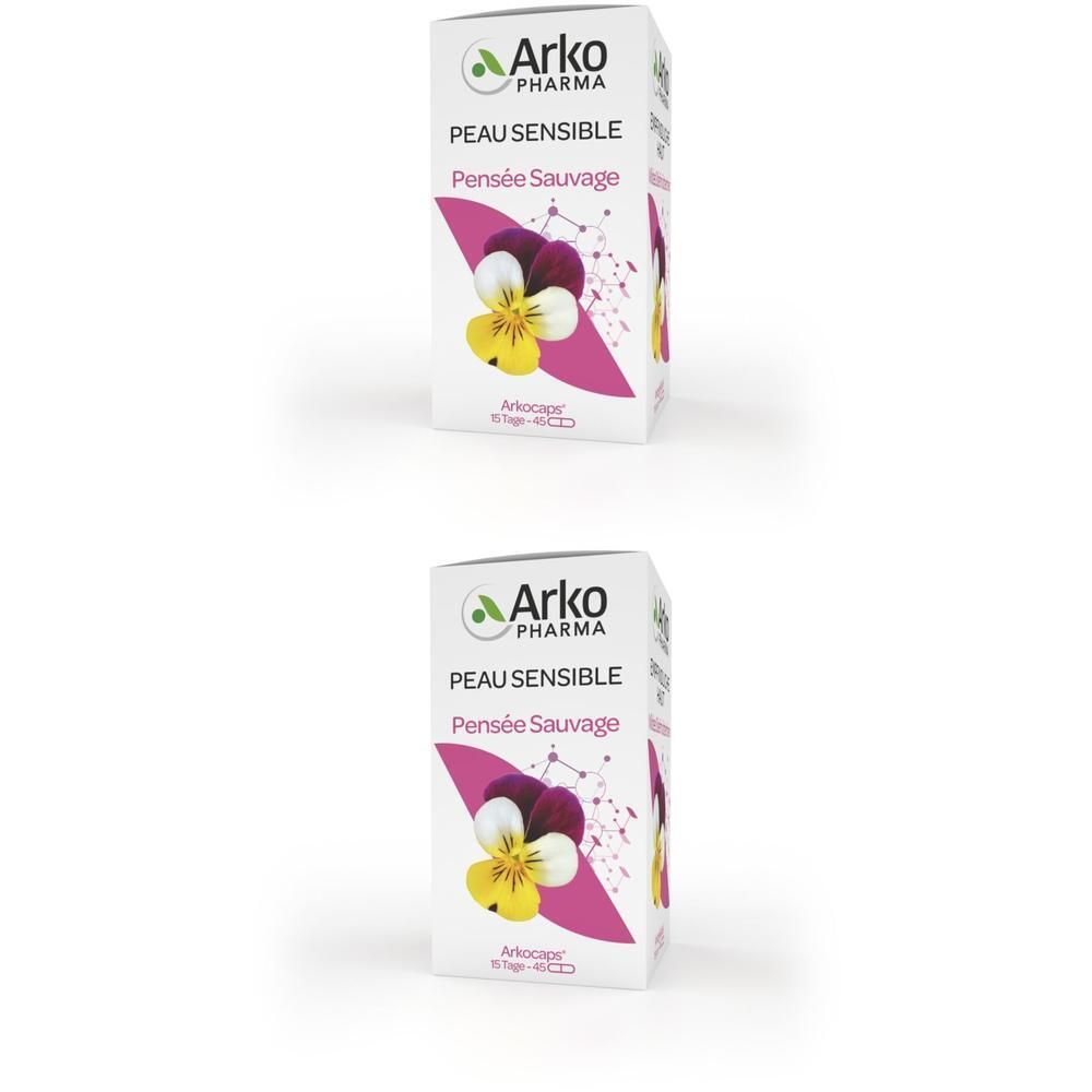 Emballage Arko Pharma Pensée Sauvage avec illustration de fleur sauvage.
