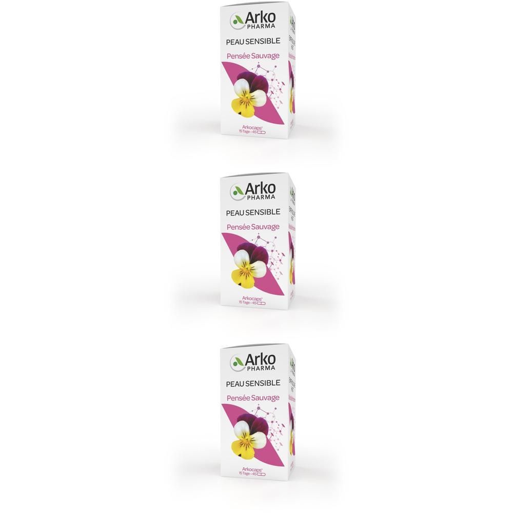 Emballage Arko Pharma Pensée Sauvage avec illustration de pensée.