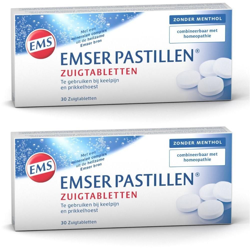 Ems er Pastillen ZUIGTABLETTEN, 30 stuks. Zonder menthol. Met mineralencomplex uit de helende bron van Emser.