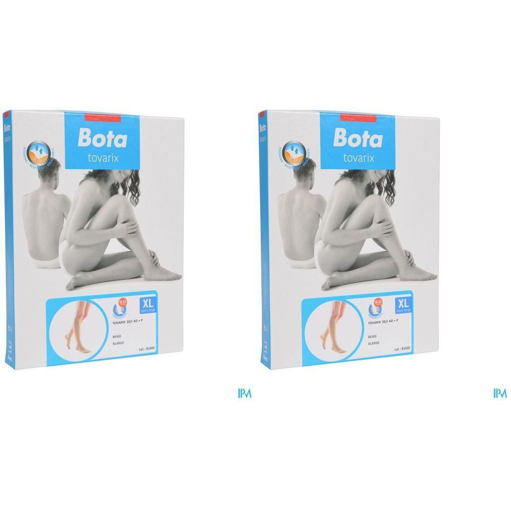 Twee verpakkingen Bota Tovarix compressiekousen, beige, maat XL.
