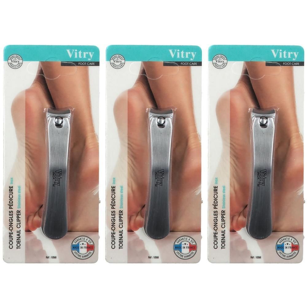 Vitry platte pedicure nagelknipper in roestvrij staal.