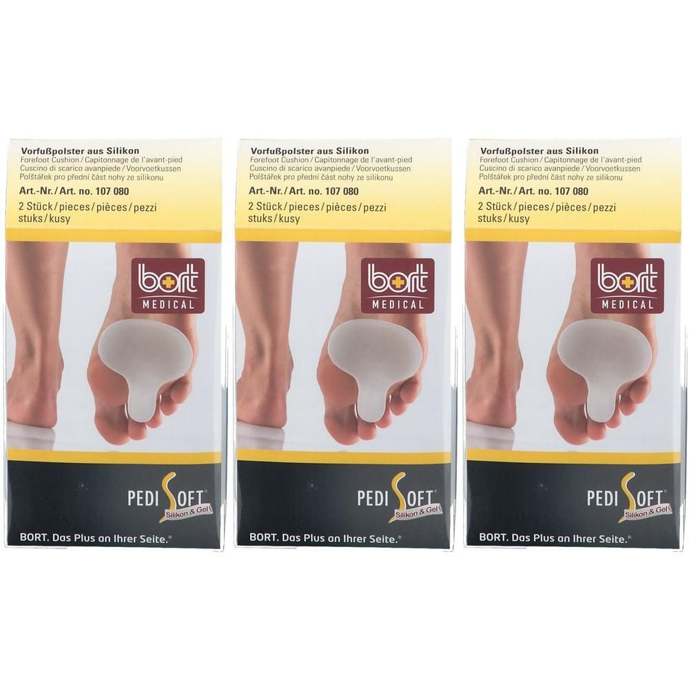 Deux paires de coussinets avant-pied en silicone. Beige, forme anatomique.