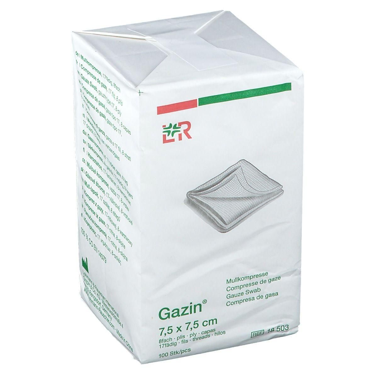 Gazin Gaaskompres 7,5 x 7,5 cm, 100 stuks.