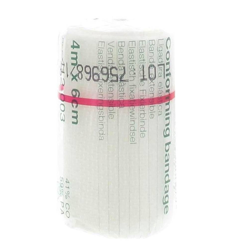 Bande élastique de fixation, 6cm x 4m, blanche.