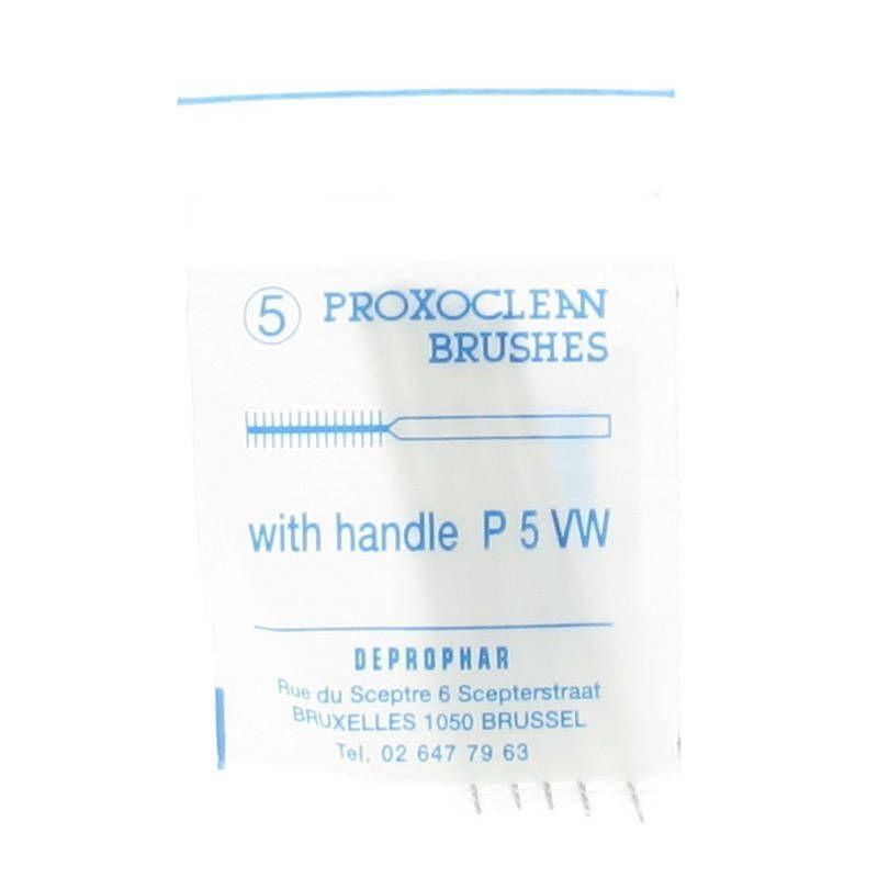 Proxiclean borsteltjes met handvat P5 VW. Verpakking van 5 stuks.