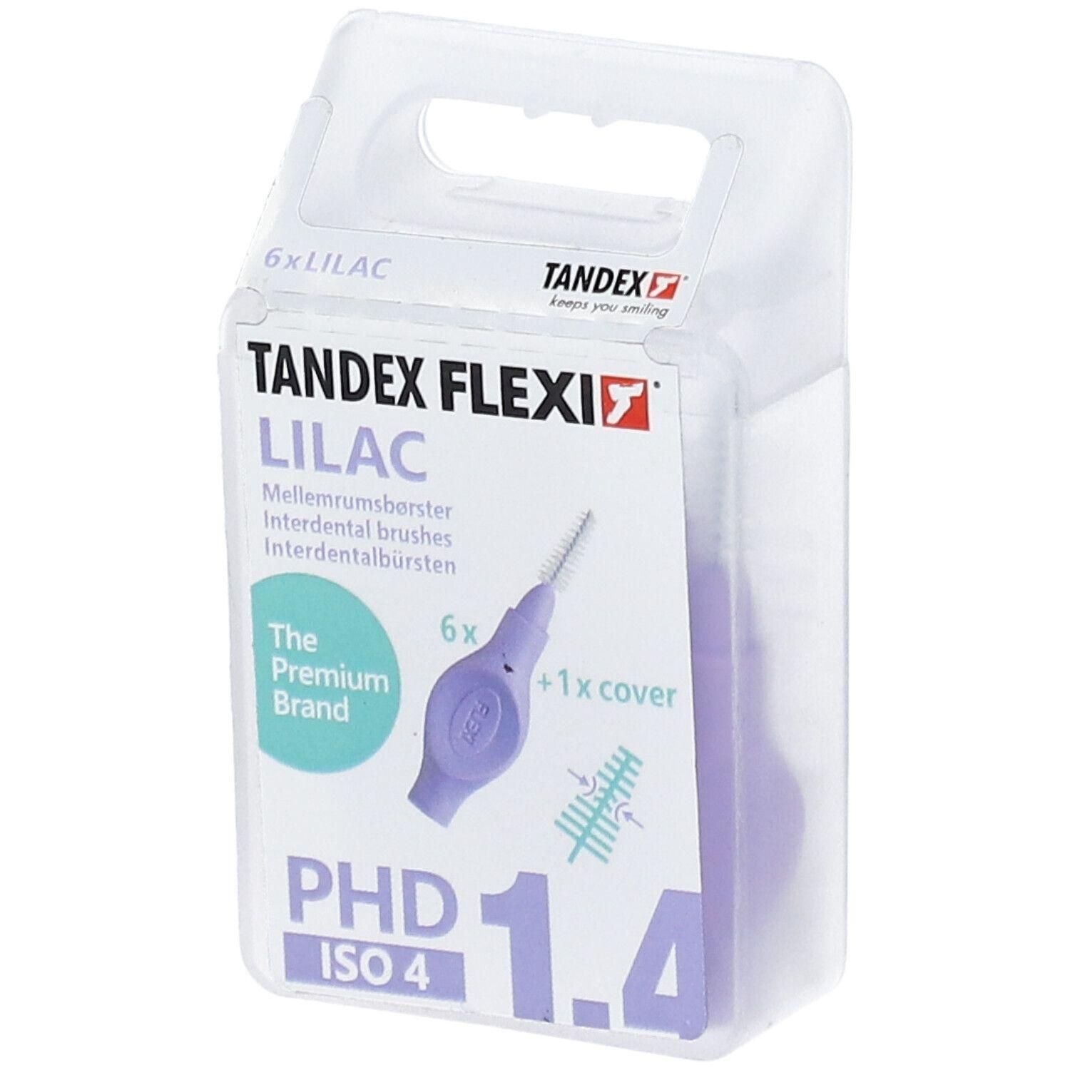 Tandex Flexi Lilac interdentale borsteltjes, 6 stuks, ISO 4, 1.4 mm. Inclusief 1 kapje.