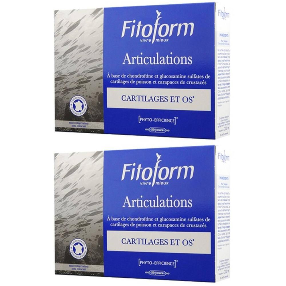 Deux boîtes de Fitoform Articulations, complément alimentaire pour articulations et os.