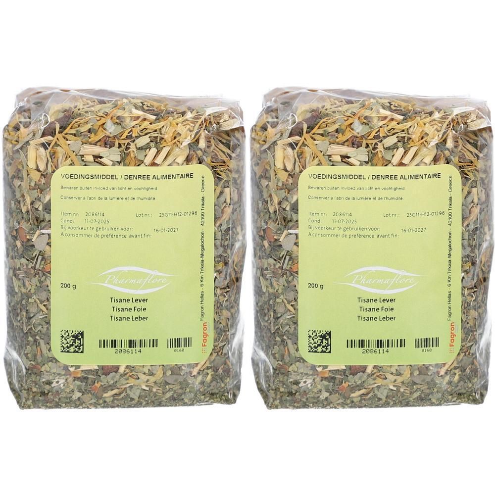 Twee zakken leverthee, elk 200g.