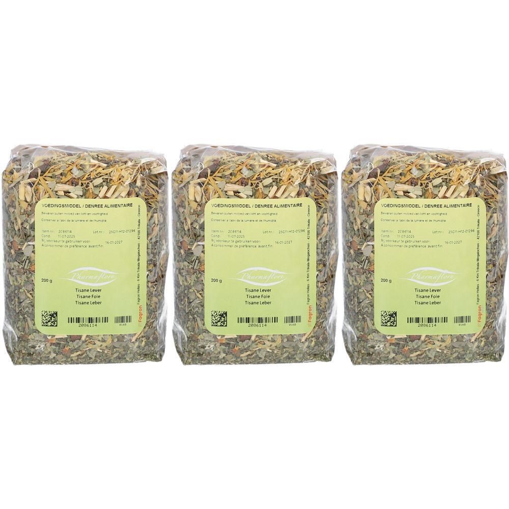 Trois sachets de tisane pour le foie, chacun 200g.