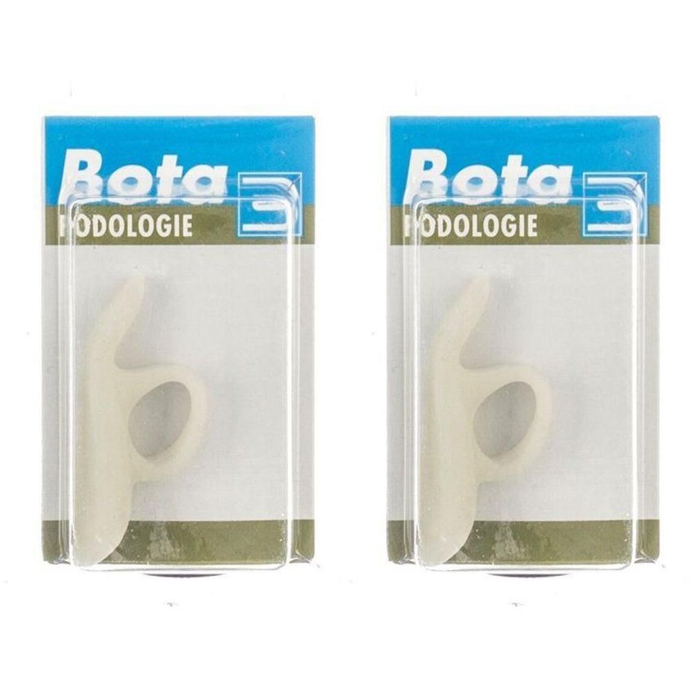 Twee hamerteenkussentjes van licht materiaal, individueel verpakt.